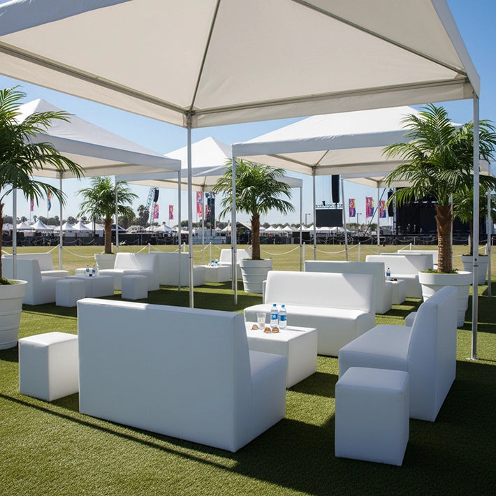 Alt Conjunto Polipiel de Color Blanco Para Conciertos, Eventos y Festivales EME Mobiliario