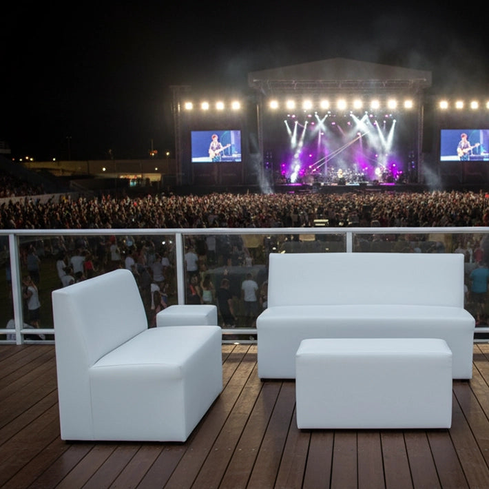 Alt Conjuntos De Polipiel Blanco para Eventos, Zonas VIP, conciertos EME Mobiliario
