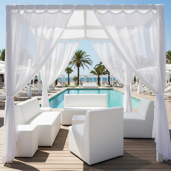 Alt Conjunto Polipiel de Color Blanco Para Conciertos, Eventos y Festivales EME Mobiliario