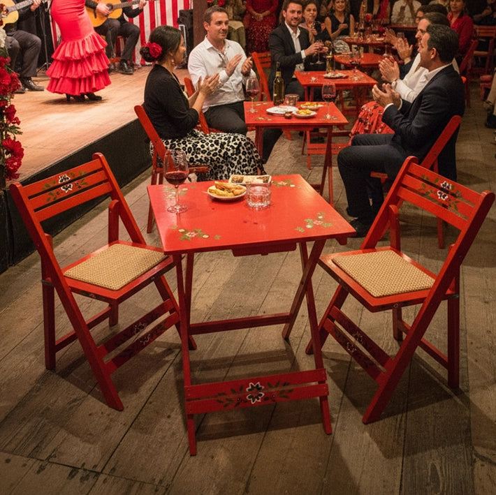 Alt Conjunto Plegable Sevillano con Acabado en Rojo de Estilo Andaluz EME Mobiliario