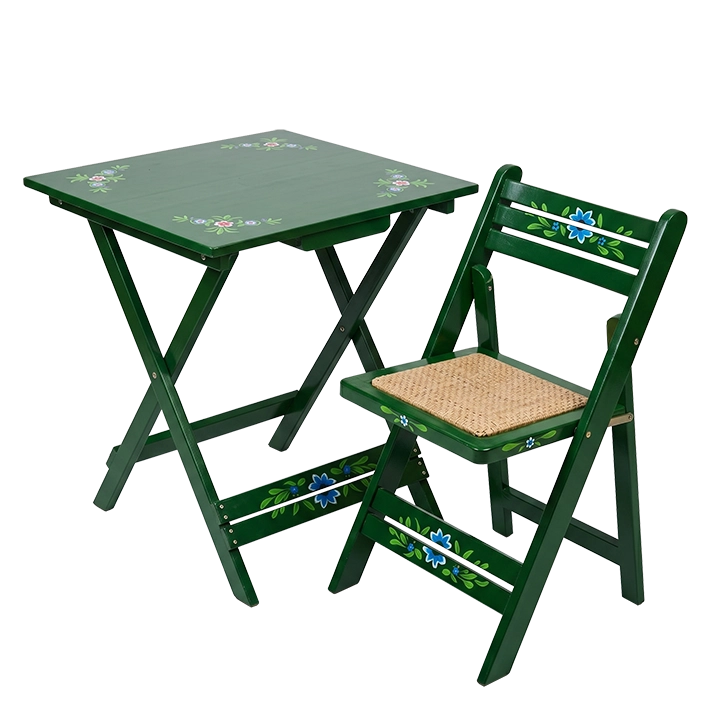 Conjunto Sevillano en color Verde con estructura plegable Para Eventos, Casetas de Feria, etc... 