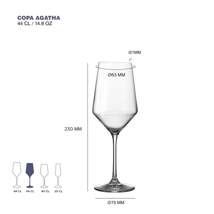 Alt Copa Agatha 44cl fabricada en vidrio perfecta para el uso intensivo profesional