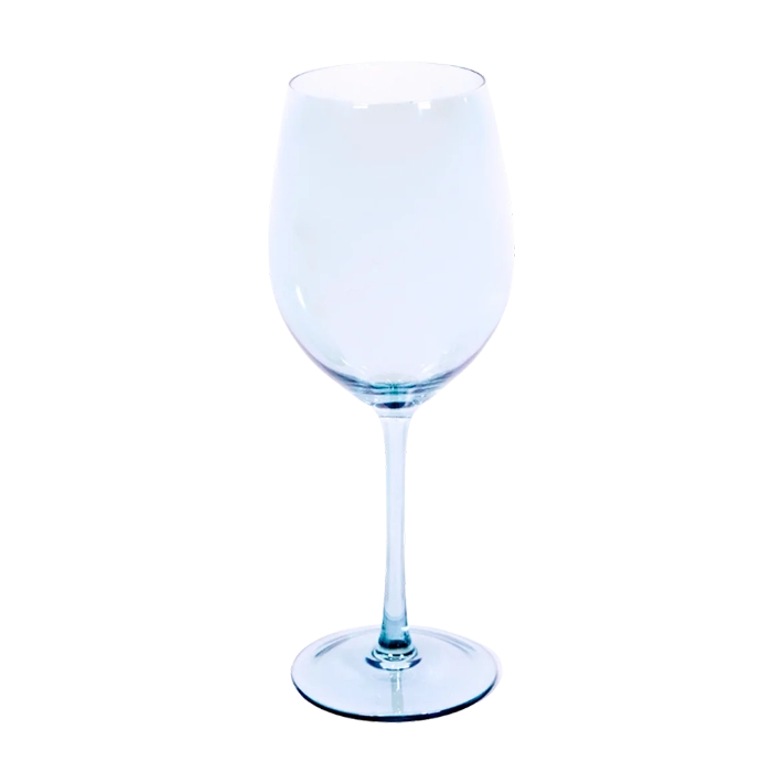 Alt Juego de cristalería en color azul, compuesta por vaso, copa de vino y copa de champagne para eventos y hostelería.