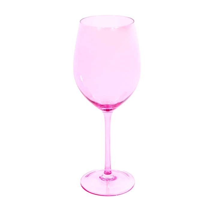 Alt Juego de cristalería en color rosa, compuesta por vaso, copa de vino y copa de champagne para eventos y hostelería.
