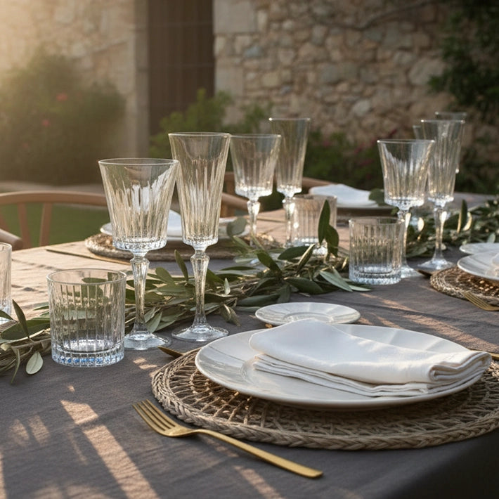 Alt Cristalería Essenza con diseño labrado y elegante Para Hostelería y Eventos EME Mobiliario