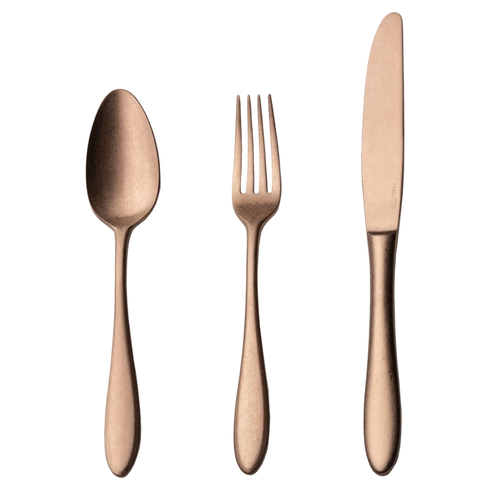 Alt Cubertería Alejandría Copper fabricada en acero inox 18/10 apta para el uso intensivo profesional EME Mobiliario 