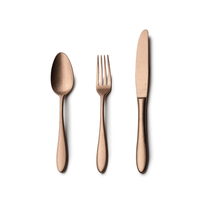 Alt Cubertería Alejandría Copper fabricada en acero inox 18/10 apta para el uso intensivo profesional EME Mobiliario 