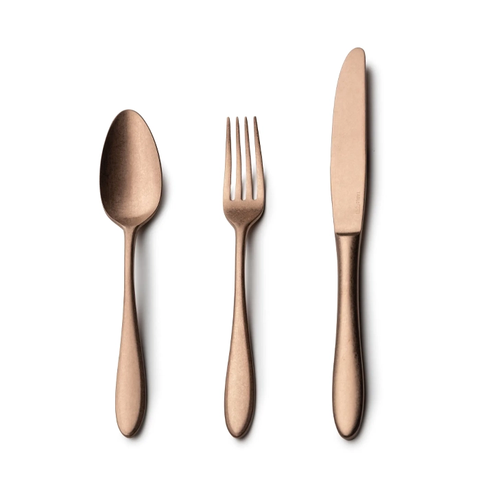 Alt Cubertería Alejandría Copper fabricada en acero inox 18/10 apta para el uso intensivo profesional EME Mobiliario 