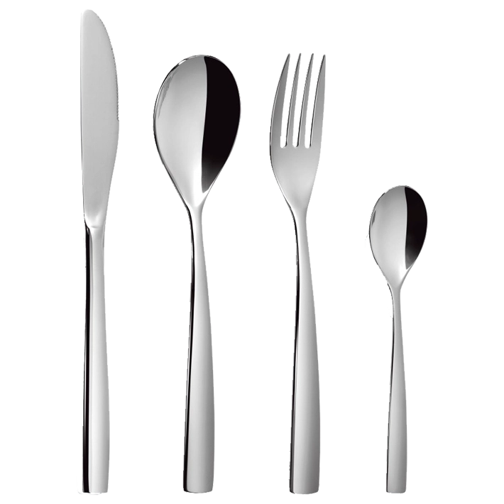 Alt Cubertería fabricada en acero inoxidable 18/10 con níquel compuesta por 120 piezas con un bonito acabado diseñado para un uso intensivo EME Mobiliario