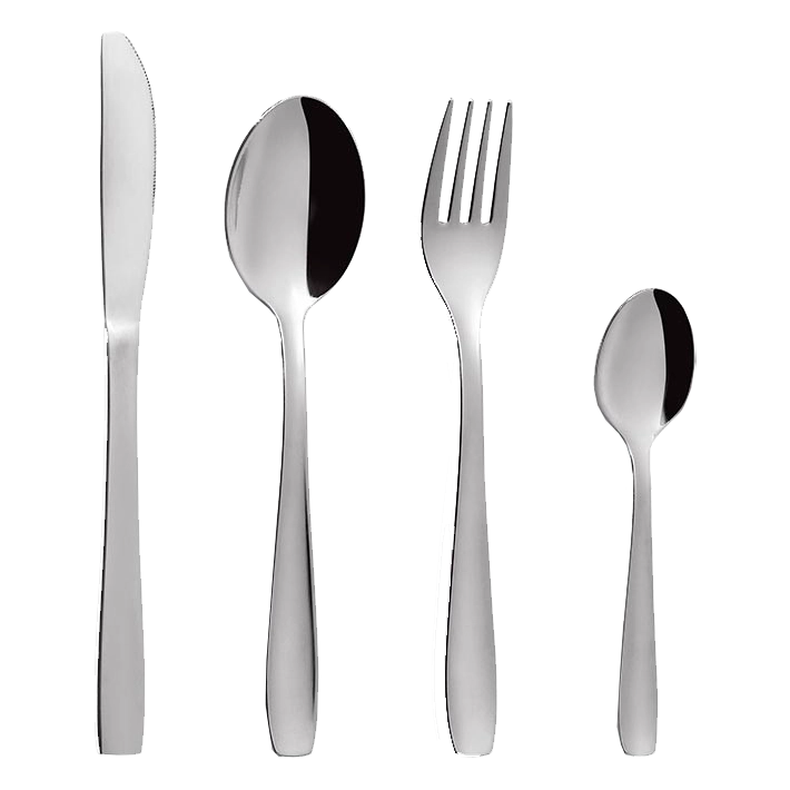 Alt Cubertería completa fabricada en acero inoxidable 18%, libre de níquel ideal para acompañar con cualquier vajilla y cristalería EME Mobiliario