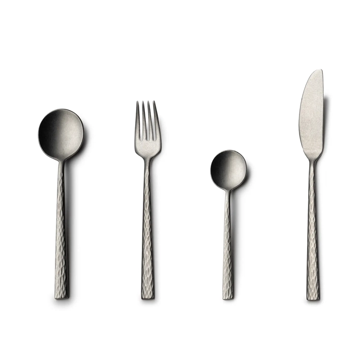 Alt Cubertería Kyoshi Vintage fabricada en acero inoxidable 18/0 con un original diseño y un acabado envejecido ideal para el uso intensivo profesional EME Mobiliario 