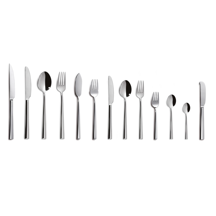 Alt Cubertería Lotus con un elegante acabado fabricado en acero inoxidable 18% libre de níquel. Ideal para eventos y hostelería EME Mobiliario