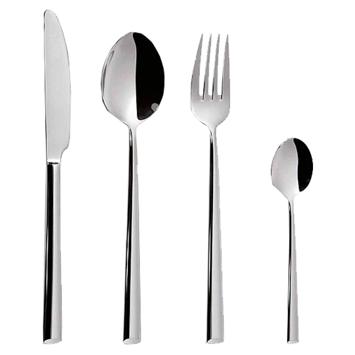 Alt Cubertería Lotus con un elegante acabado fabricado en acero inoxidable 18% libre de níquel. Ideal para eventos y hostelería EME Mobiliario