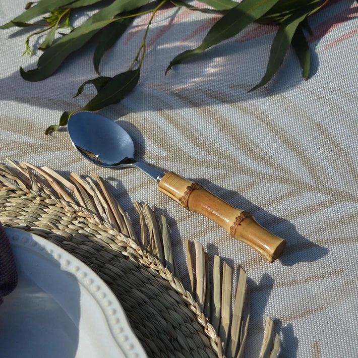 Alt Cubertería Bambú Inox fabricada en acero inoxidable 18% y bambú natural, para eventos y hostelería EME Mobiliario