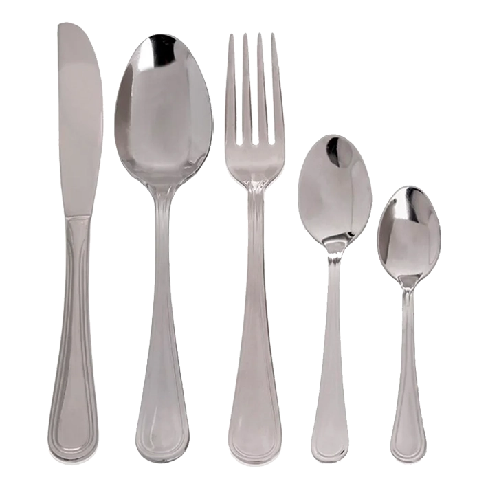 Alt Cubertería Oporto Inox fabricada con acero inoxidable 18% con acabado espejo ideal para el uso intensivo profesional EME Mobiliario 