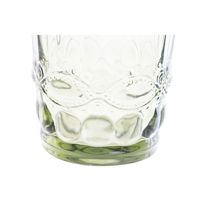 Alt Vaso de cristal tallado verde para eventos y hostelería. EME Mobiliario