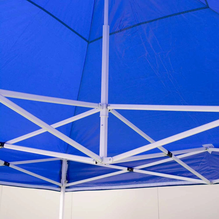 Alt Carpas Plegables con estructura de acero y lona 100% poliéster de color azul EME Mobiliario