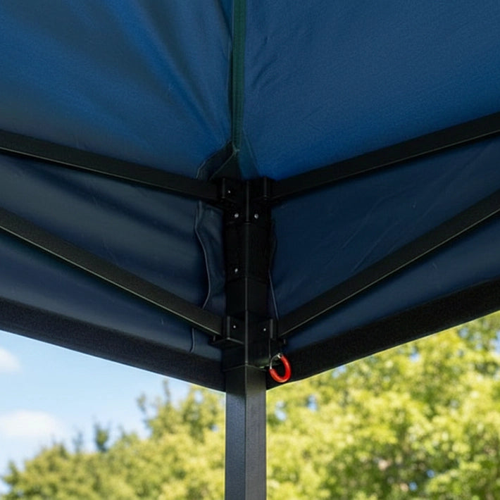Alt Carpas Plegables Modelo Pro Con Estructura Negra con Lona Azul Marino EME Mobiliario