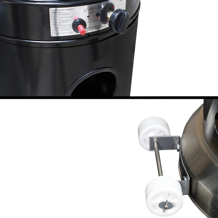 Alt Estufa Baja Negra Cilíndrica para el uso intensivo profesional en exteriores