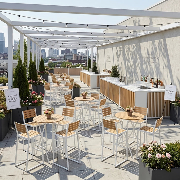 Alt Barras Para Eventos de listones de imitación madera EME Mobiliario