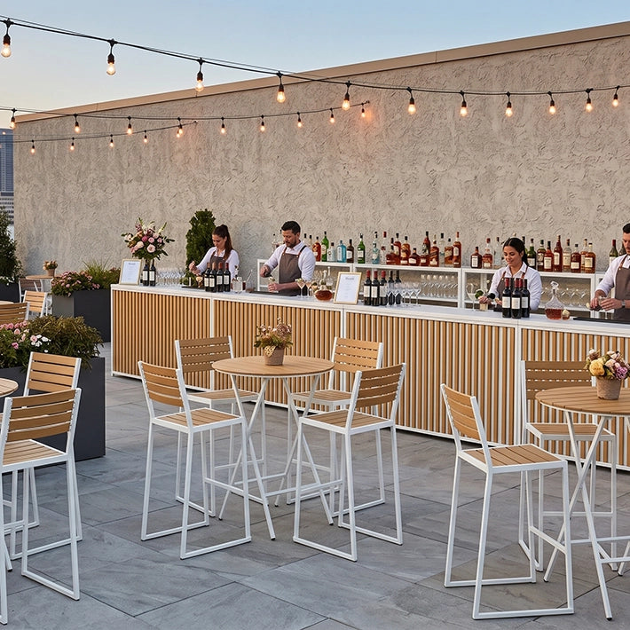 Alt Barra Plegable Mallorca en Blanco para eventos EME Mobiliario