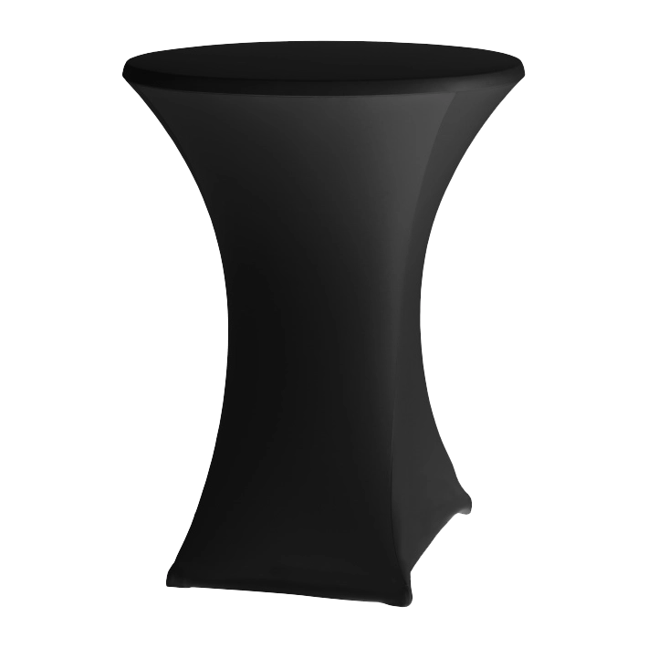 Alt Funda Elástica de color negro para cubrir mesas cocktail diseñadas para eventos y hostelería EME Mobiliario