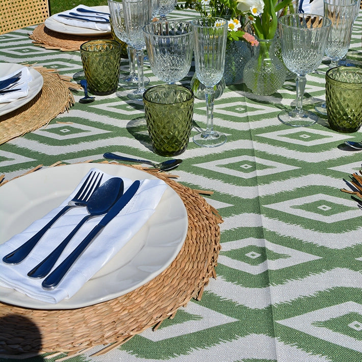 Alt Manteles Geométricos para Eventos y Hostelería Mantel de rombos de color verde EME Mobiliario