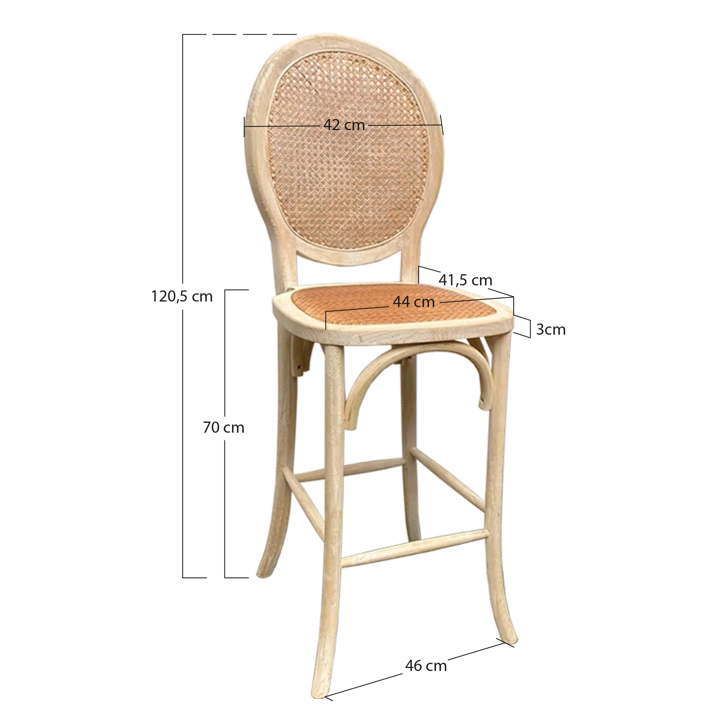 Alt Taburete Medallón Decapado Para Hostelería EME MobiliIiario