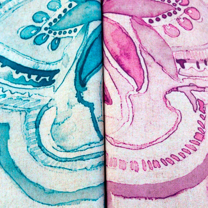 Alt Manteles Estampados de color azul y rosa Para Eventos y Hostelería EME Mobiliario