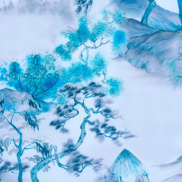 Alt Mantel Estampado Japonés Azul fabricado 100% en poliéster ideal para eventos y hostelería