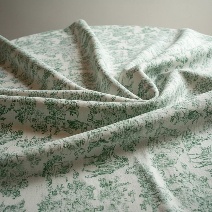 Alt Mantel Toile de Jouy de color verde Para Eventos y Hostelería EME Mobiliario