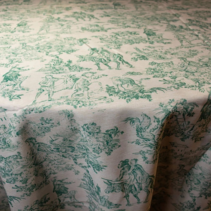 Alt Mantel Toile de Jouy verde fabricado 100% en poliéster apto para el uso intensivo profesional