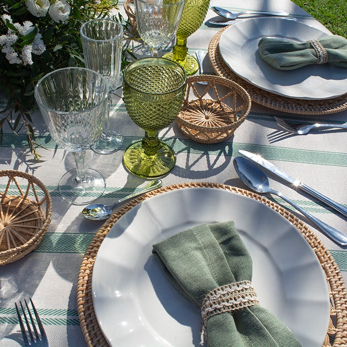 Alt Manteles Con Estampados De Color Verde EME Mobiliario