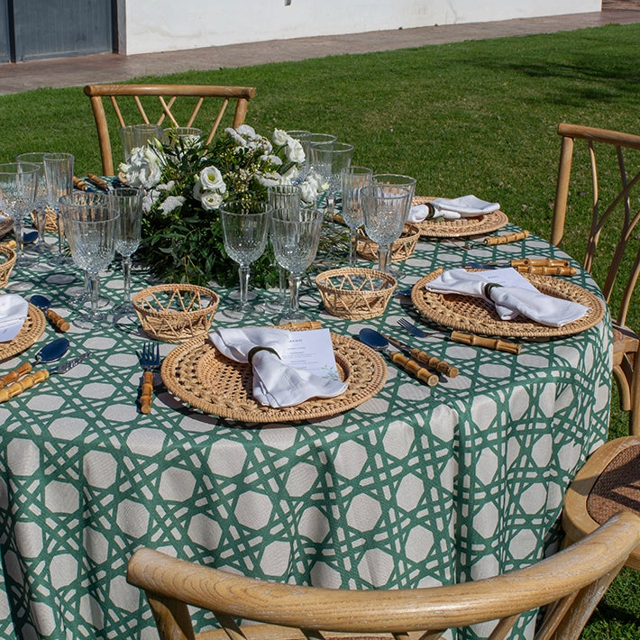 Alt Manteles Geométricos de color verde para eventos y hostelería EME Mobiliario