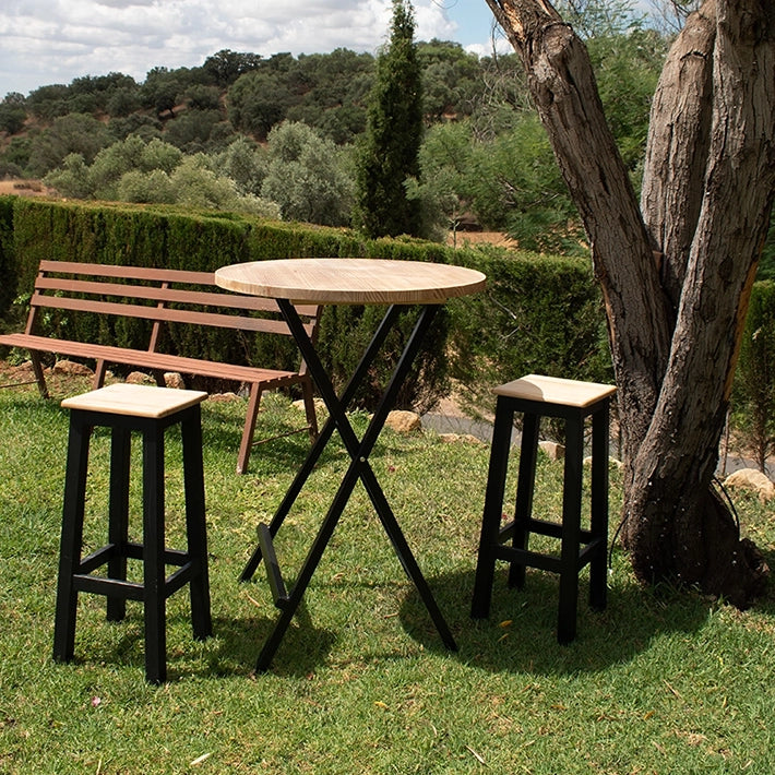 Alt Mesa Alta Plegable Hierro y Madera en color Negro ideal para el uso intensivo profesional EME Mobiliario 