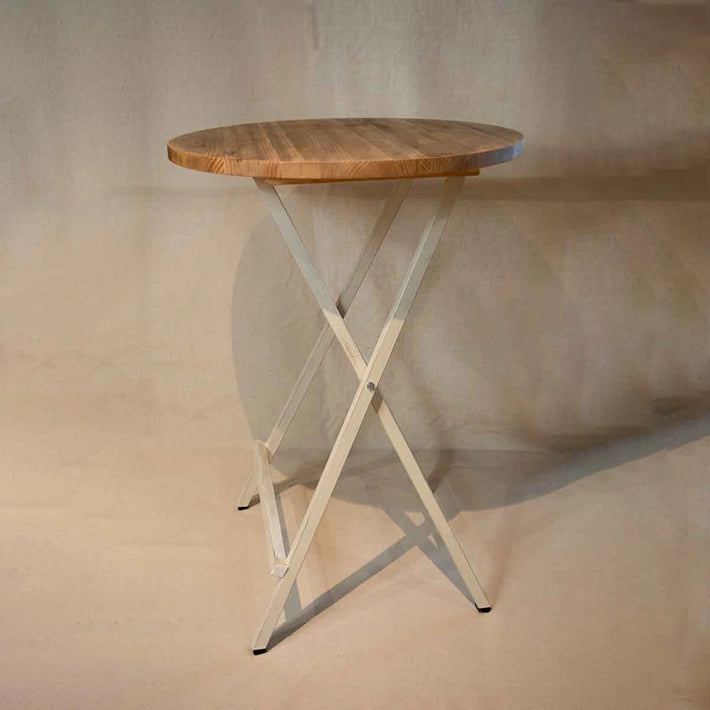 Alt Mesa Alta Blanca Plegable Hierro y Madera ideal para el uso intensivo profesional EME Mobiliario 