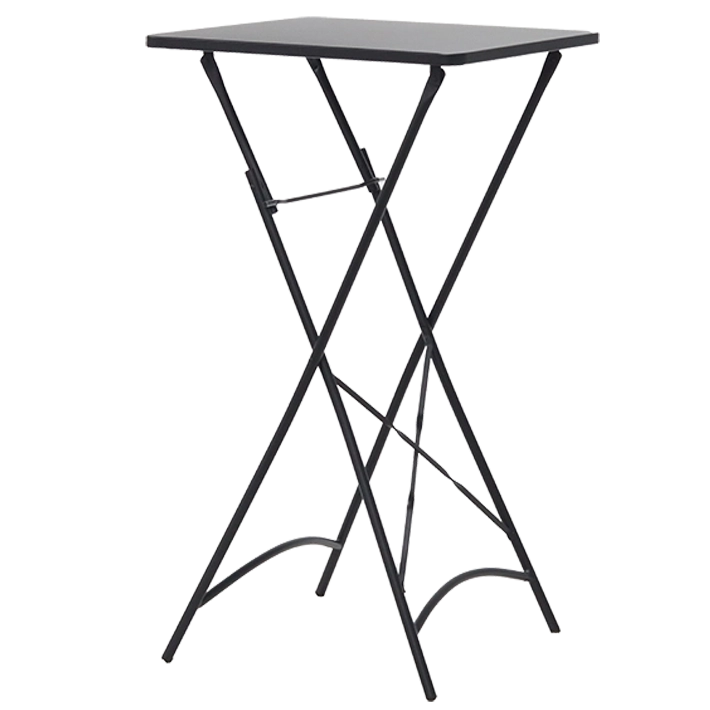 Alt Mesa Ibiza Alta Negra fabricada en acero ideal para eventos y hostelería