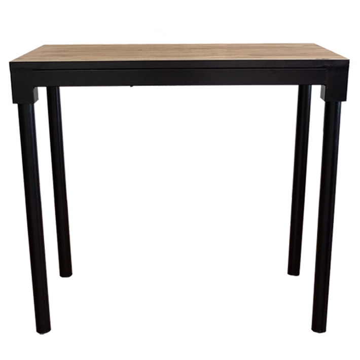 Alt Mesa Alta Industrial con estructura de color negro y tapa de madera de pino EME Mobiliario