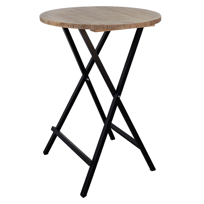 Alt Mesa Alta Plegable Hierro y Madera en color Negro ideal para el uso intensivo profesional EME Mobiliario 