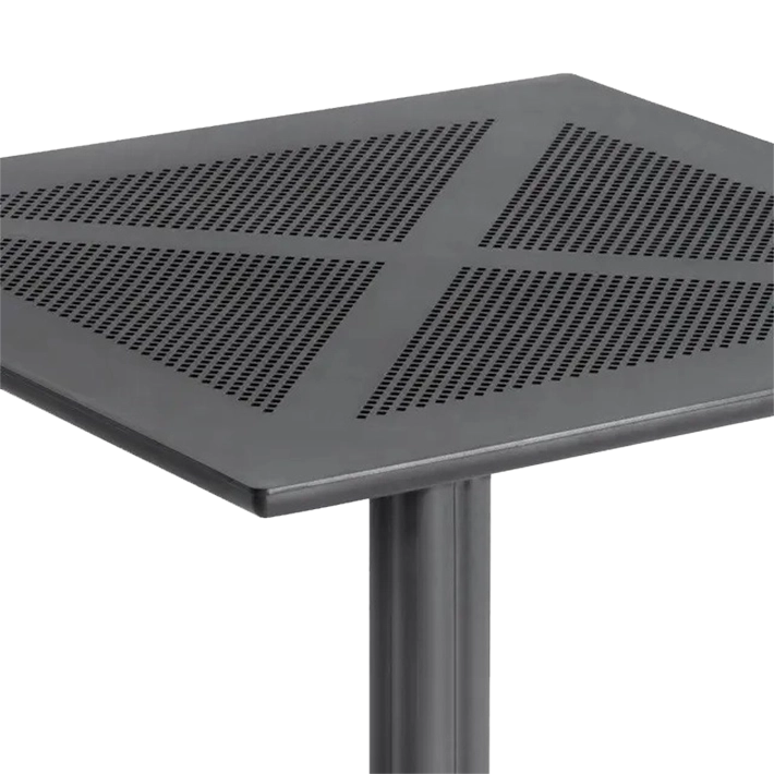 Alt Mesa Bar Polipropileno en color negro con tablero troquelado apta para el uso intensivo profesional