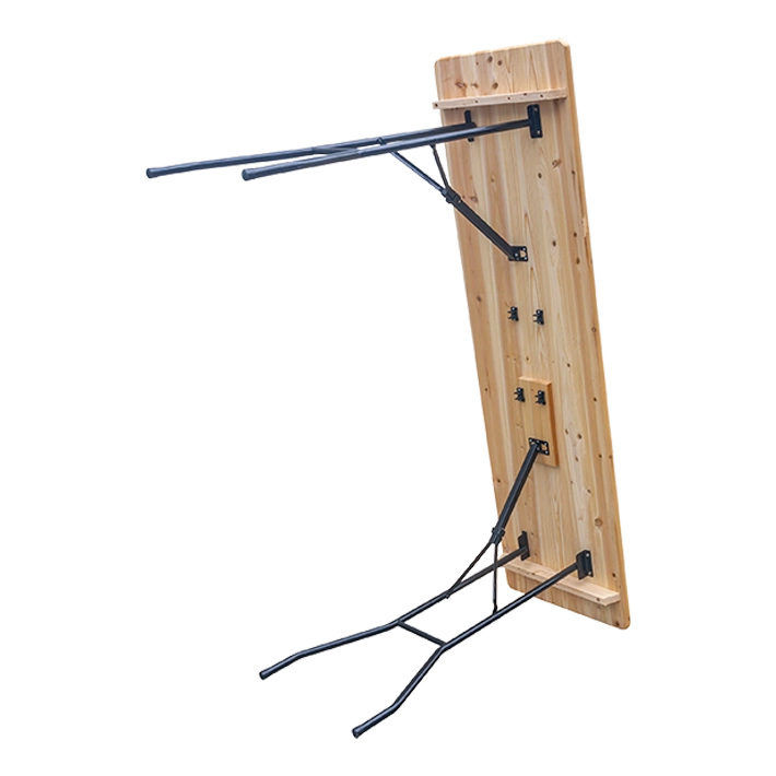 At Mesa Cervecera Plegable para eventos y hostelería fabricada en madera de pino y acero 