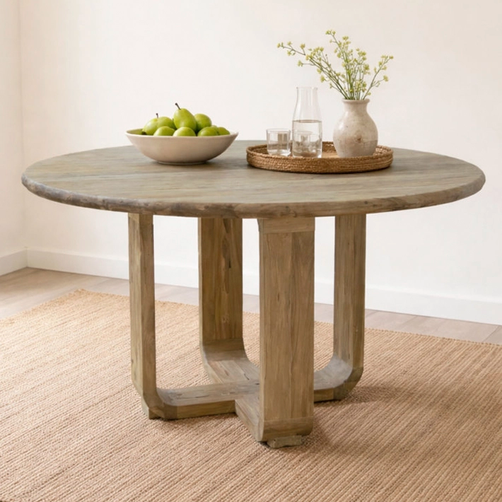 Mesa Comedor Atlas Teka Madera Reciclada fabricada con madera maciza de teca reciclada