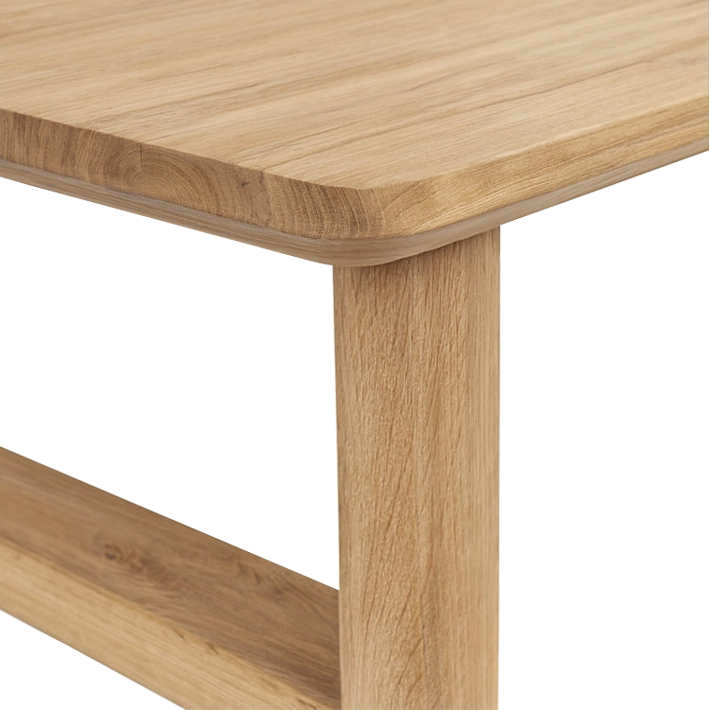 Alt Mesa Comedor Eyre Teka fabricada con madera maciza ideal para usar en el comedor de tu vivienda, acabado natural
