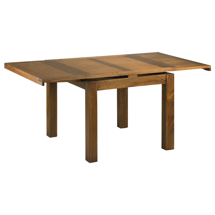 Alt Mesa Comedor Star Extensible perfecta para usar en diferentes medidas, fabricada en madera de mindi con acabado brillo en color nogal
