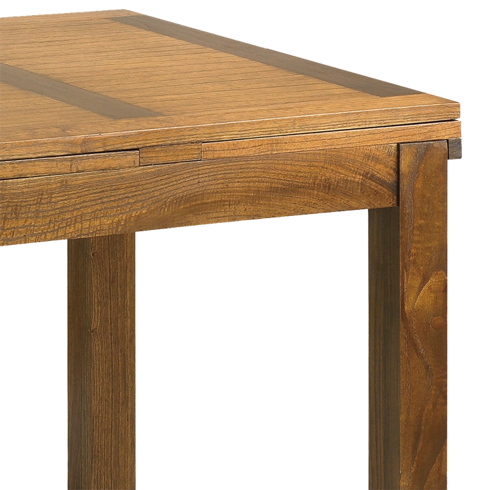 Alt Mesa Comedor Star Extensible perfecta para usar en diferentes medidas, fabricada en madera de mindi con acabado brillo en color nogal
