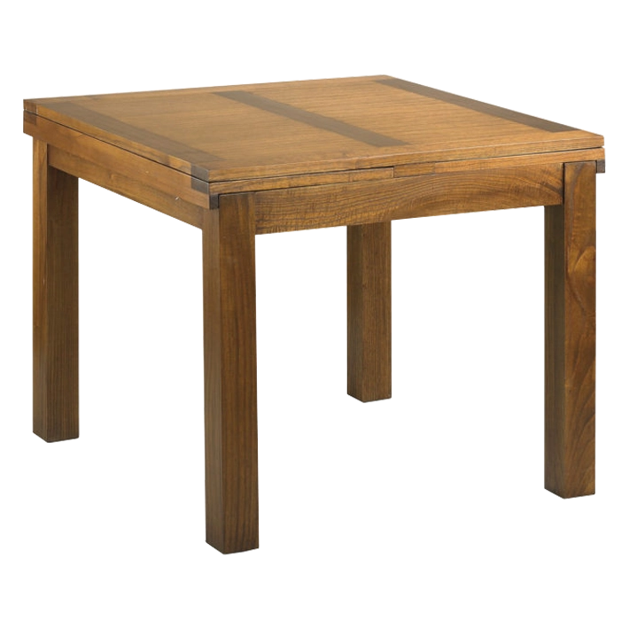 Alt Mesa Comedor Star Extensible perfecta para usar en diferentes medidas, fabricada en madera de mindi con acabado brillo en color nogal