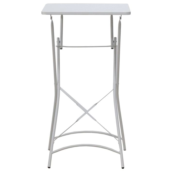 Alt Mesa Ibiza alta Blanca fabricada en acero ideal para usar en eventos y hostelería