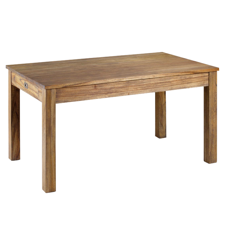 Alt Mesa Merapi 2 Cajones fabricada en madera de mindi con un acabado natural ideal para usar en el comedor de tu vivienda
