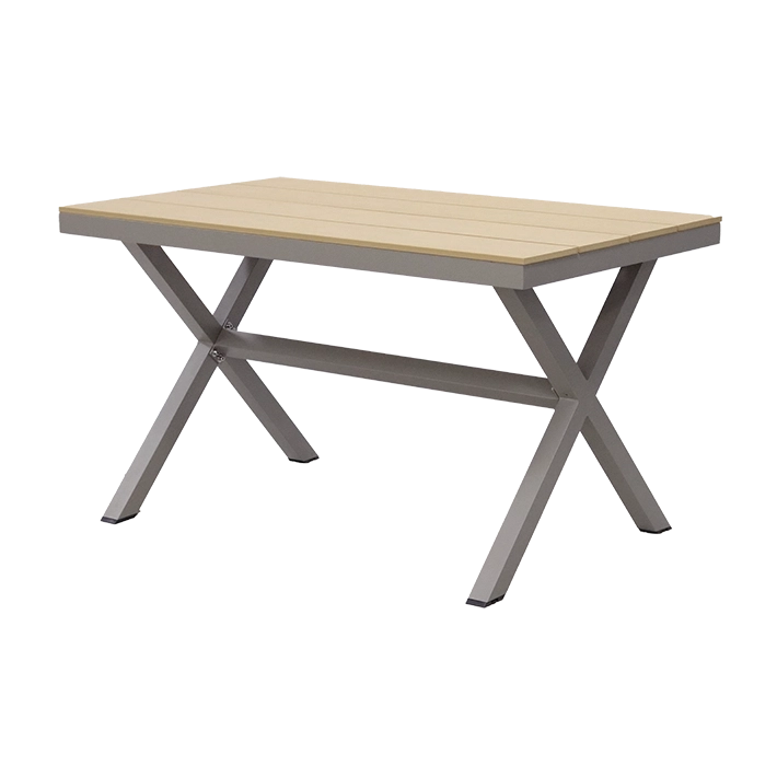 Mesa Napoli fabricada en acero de alta calidad perfecta para usar en el exterior