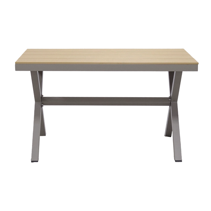 Mesa Napoli fabricada en acero de alta calidad perfecta para usar en el exterior